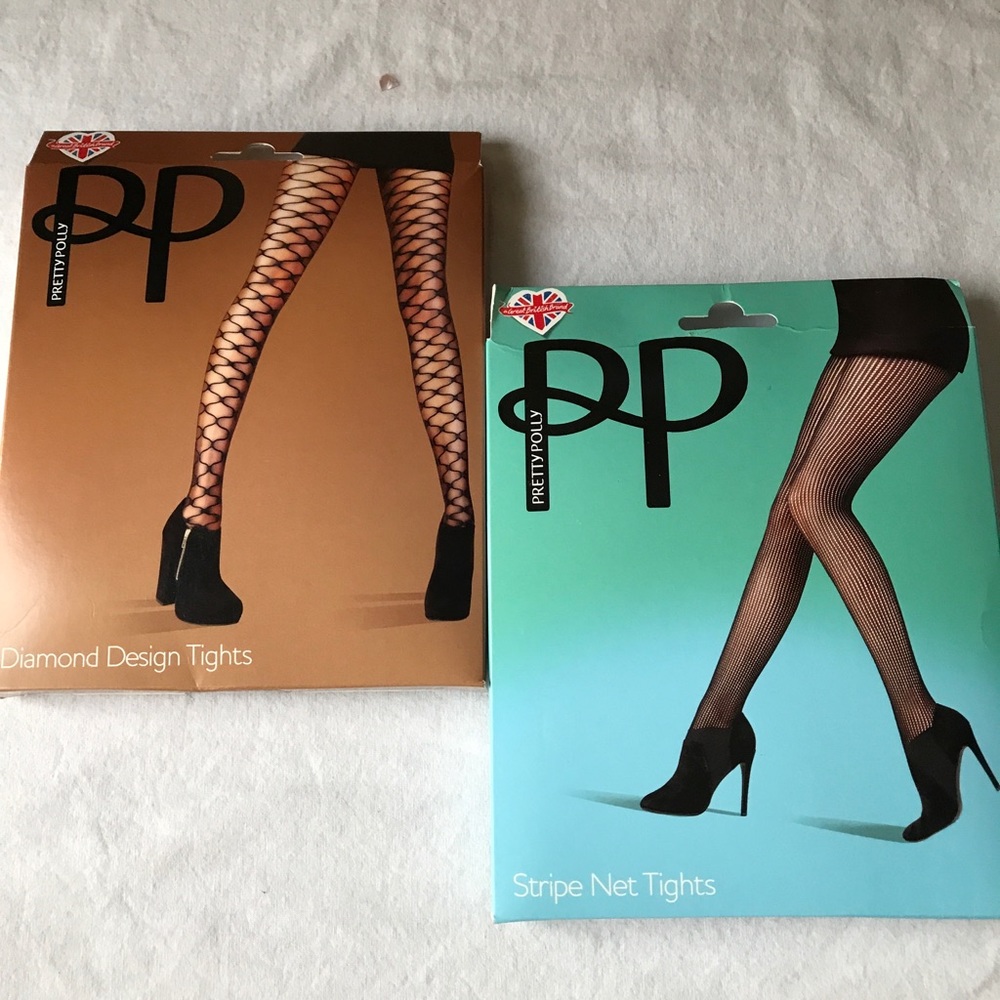 Italian Stripe and Diamond Design Tights